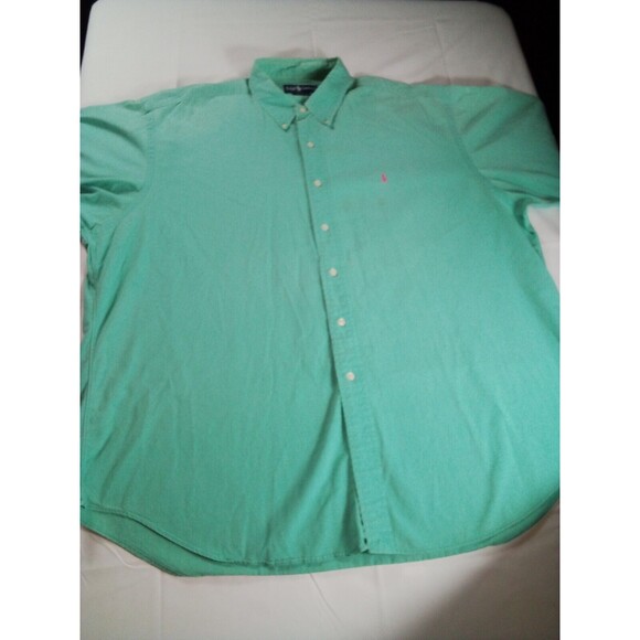 Men's Ralph Lauren Pastel Green Button-up Shirt Size XXL‎ Small Spots - Picture 8 of 12